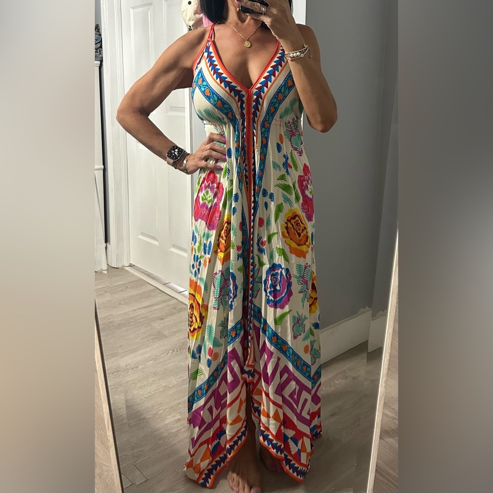 Flying Tomato Vibrant Floral Maxi Dress